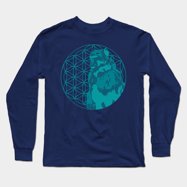 Flower of Life Monkey Long Sleeve T-Shirt by mariasshop